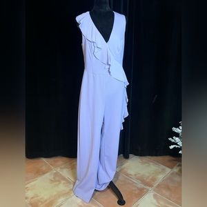 Purple ruffled jumpsuit